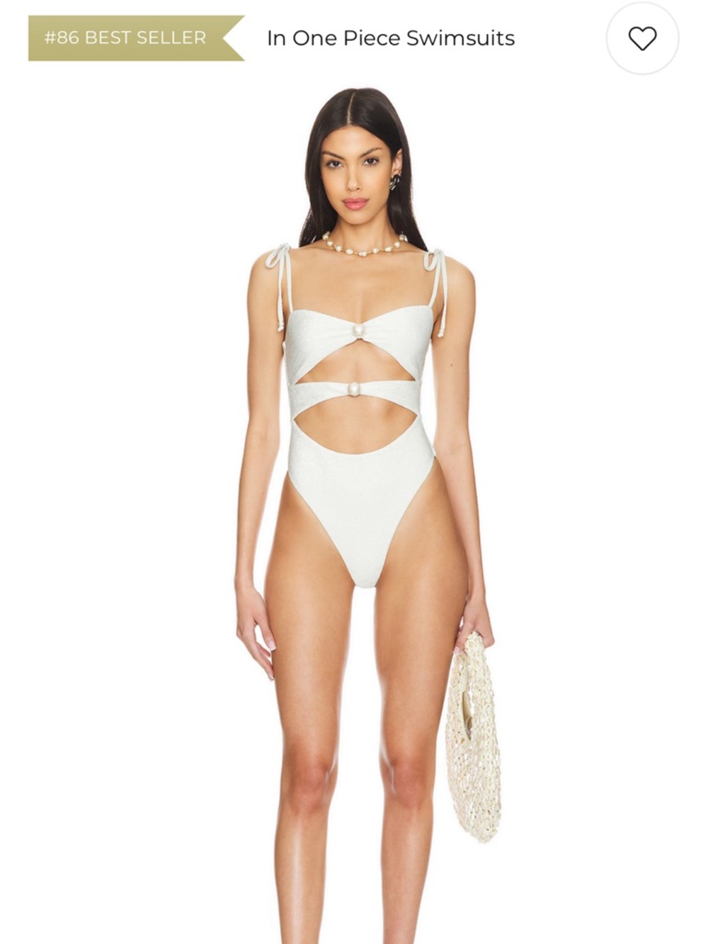 NEW For Love & Lemons White Cutout One-Piece Swimsuit, XS